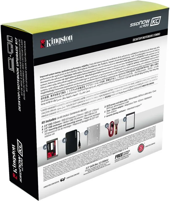 Kingston SSDNow KC400 + Upgrade Kit 256GB - Ordenador Outlet